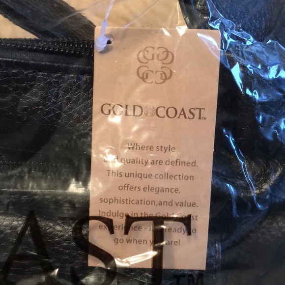 gold coast Bags Gold Coast Midnight Black Bag Faux Pebble Leather